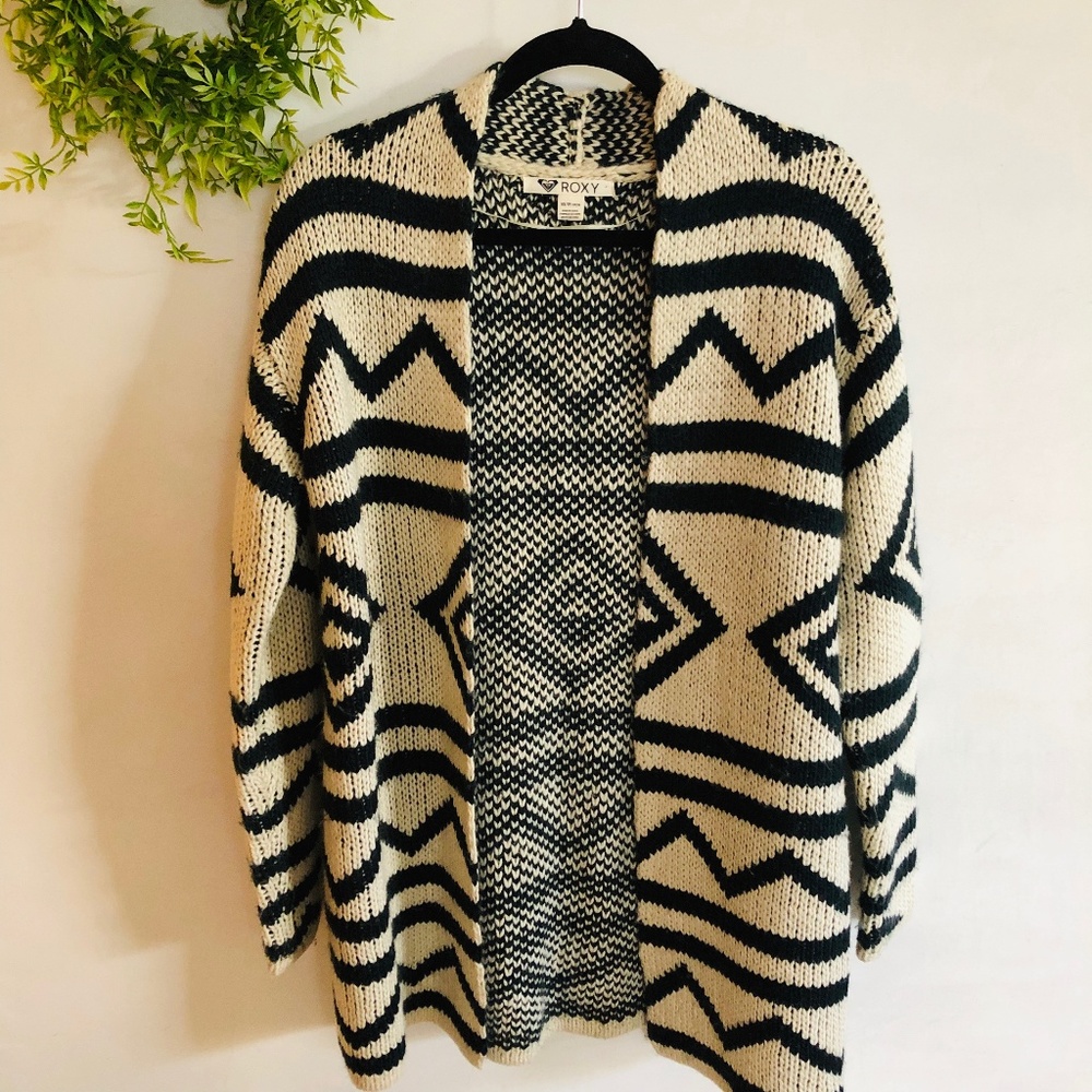 Roxy | Chunky Aztec Tribal Cardigan Sweater